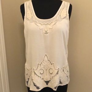 Skies are blue beaded tank top size S